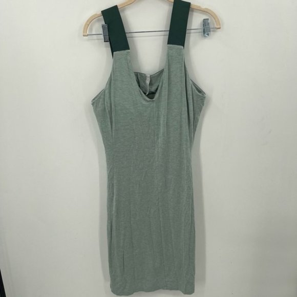 Athleta Santorini Support Green Women Large V Neck Mini Tank Athleisure Dress - Picture 2 of 7
